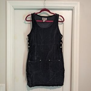 Vintage Bill Blass Black Velvet Jumper Dress Sz M